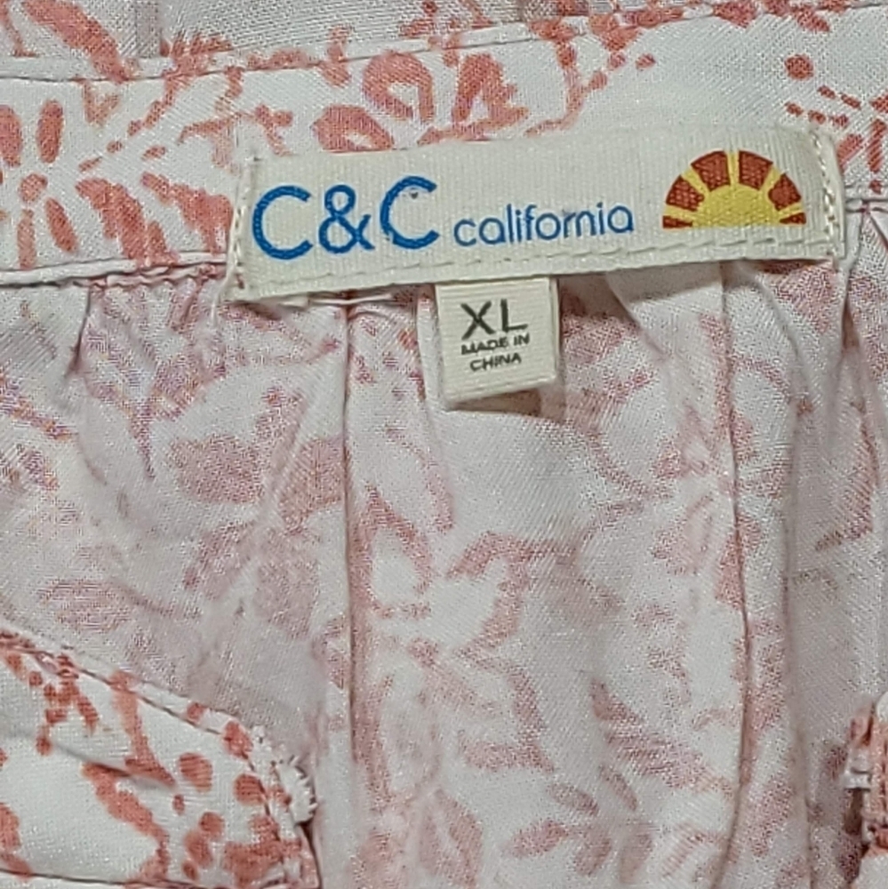 C&C California Soft Floral Midi Sundress – Pink & White Lightweight Summer Dress - Picture 8 of 10
